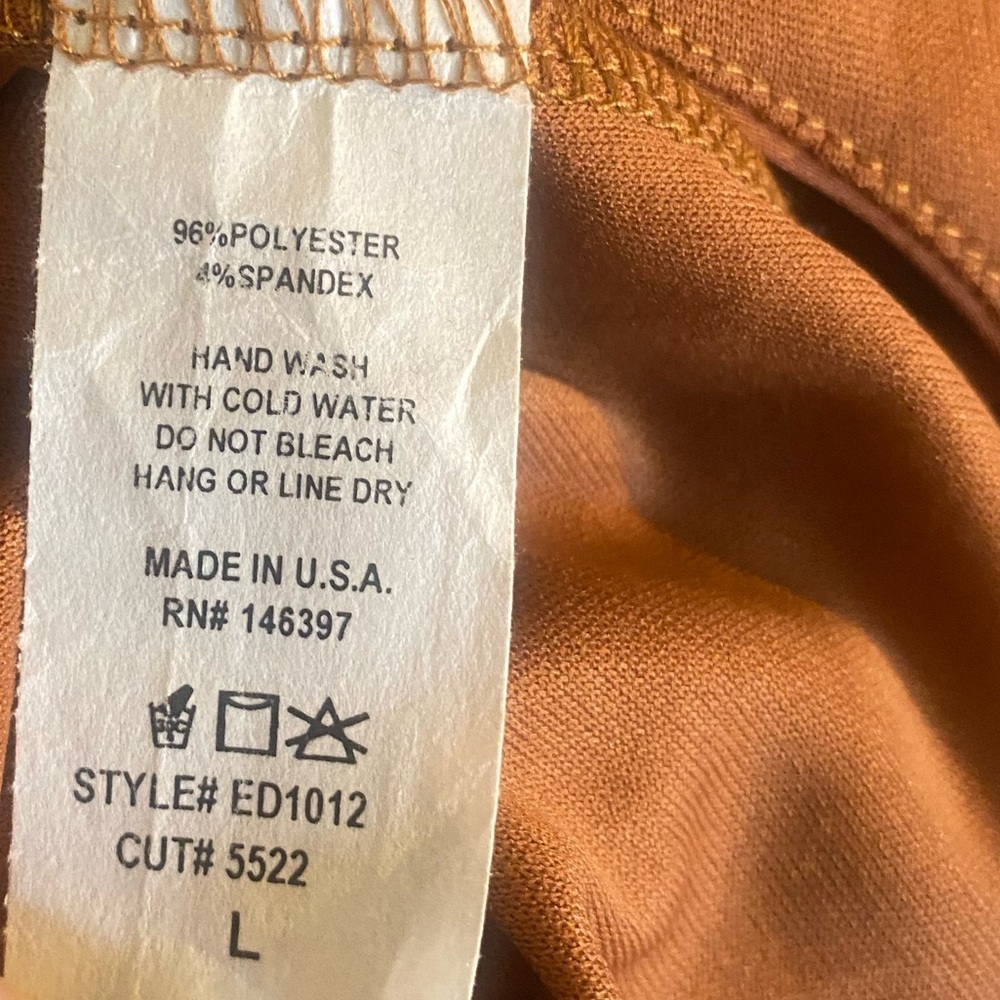 Olive Tree Burnt Orange Rust Mini Dress with Open Back - Picture 3 of 4